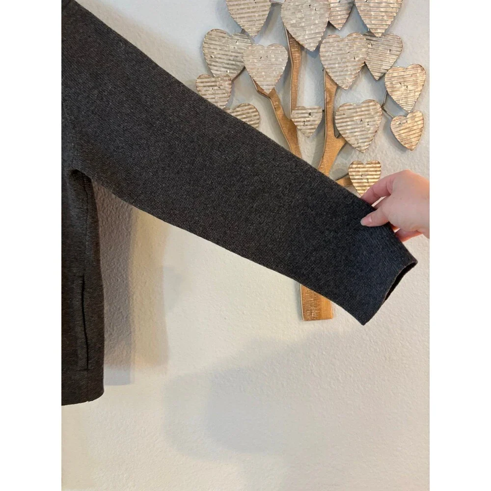 J.Crew vintage lambs wool zip cardigan sweater jacket coat pockets XL gray